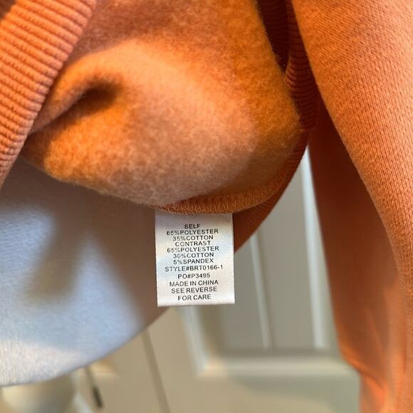Bailey Rose Medium Embroidered “Malibu Athletics” Peach Crewneck Pullover NWOT - Picture 11 of 13